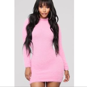 Fashion Nova Fuzzy Pink Dress